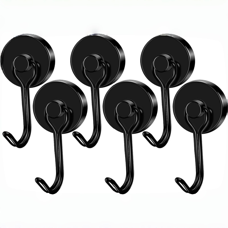 Black rubber coated magnetic hook