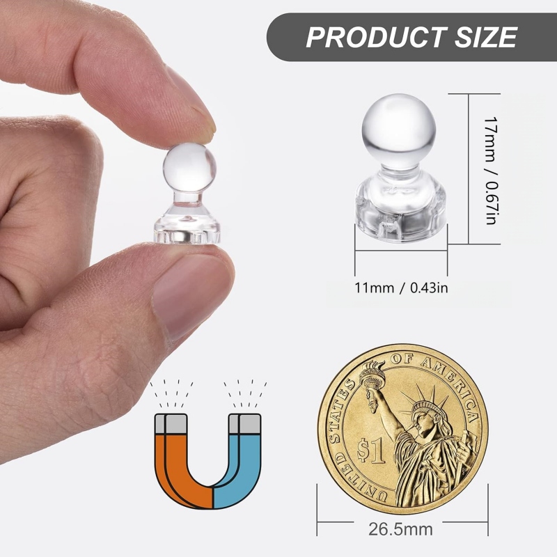 Wholesale 50PCS Clear Push Pin Magnet For Office Wholesale 50PCS Clear Push Pin Magnet For Office