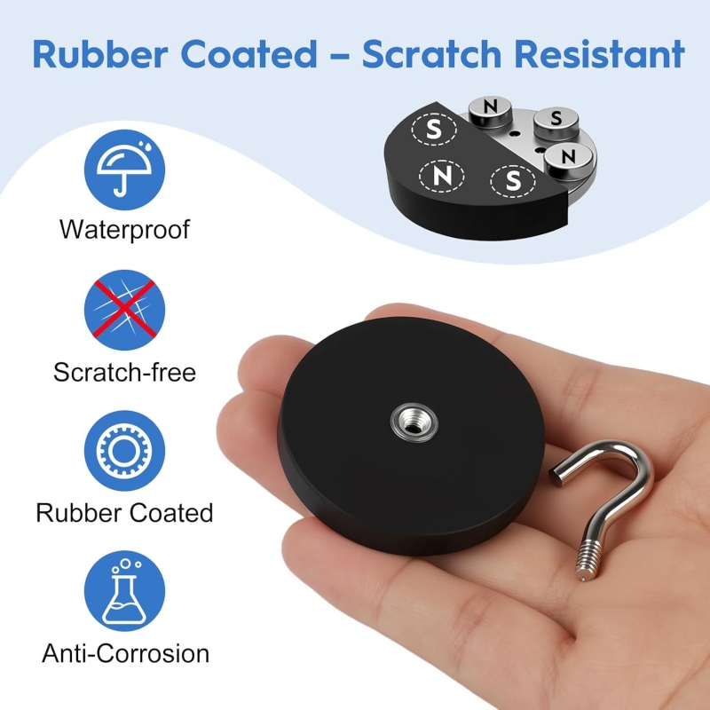 high quality magnetic hook with rubber coated
