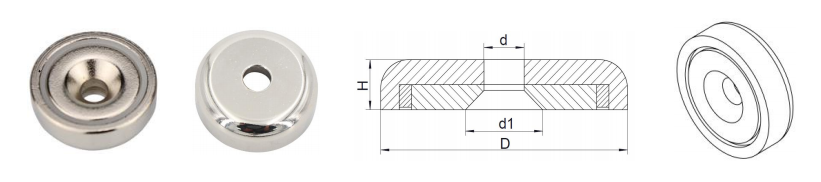 Facetory high strength black cup magnet