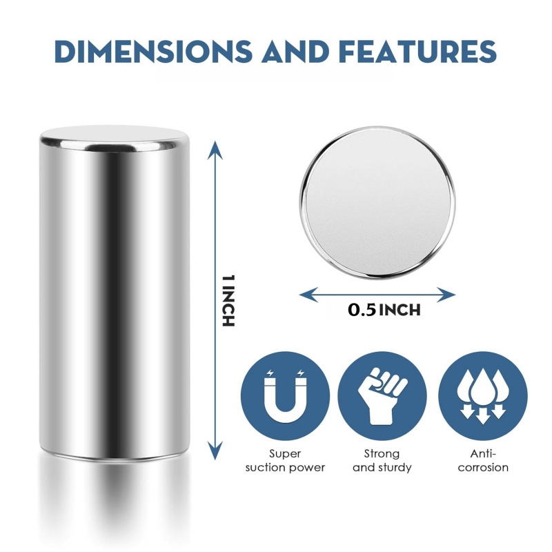 Wholesale N52 Cylindrical 1/2 Inch X 1 Inch Neodymium Magnet Dropshipping Wholesale N52 Cylindrical 1/2 Inch X 1 Inch Neodymium Magnet Dropshipping