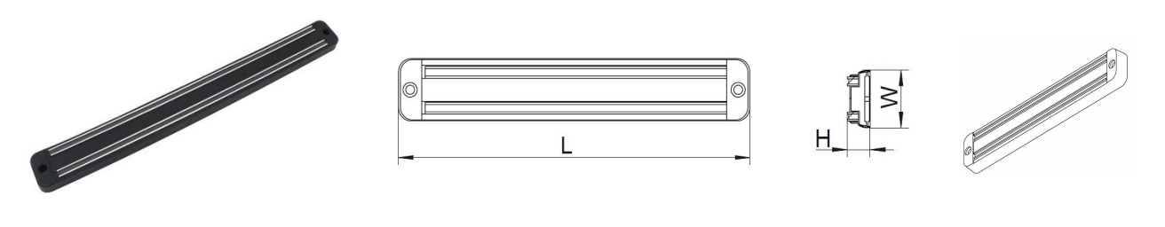 333mm long size black magnet rack