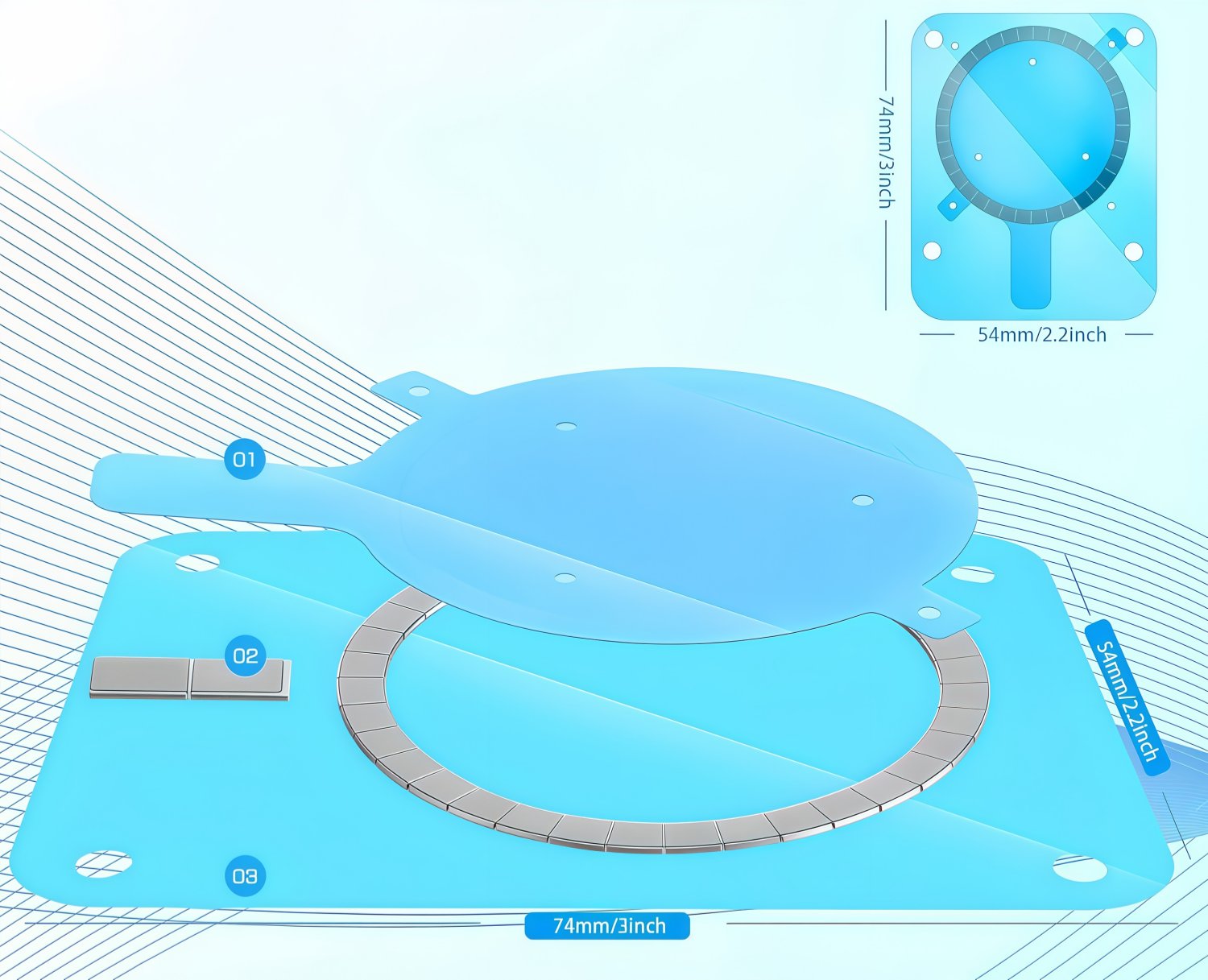 Wireless Charging N52 Circle Ring Magnet For Phone