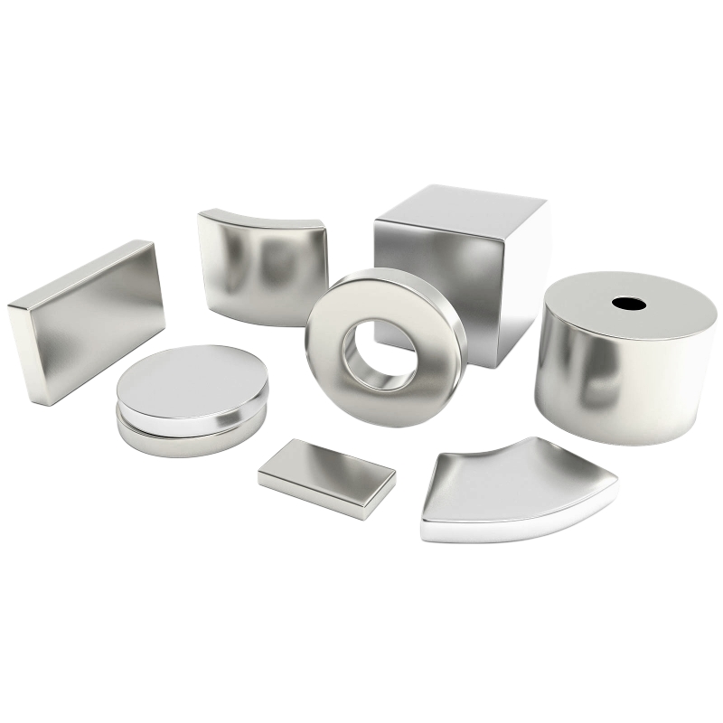 Axial magnetization silver nickel surface neo magnet