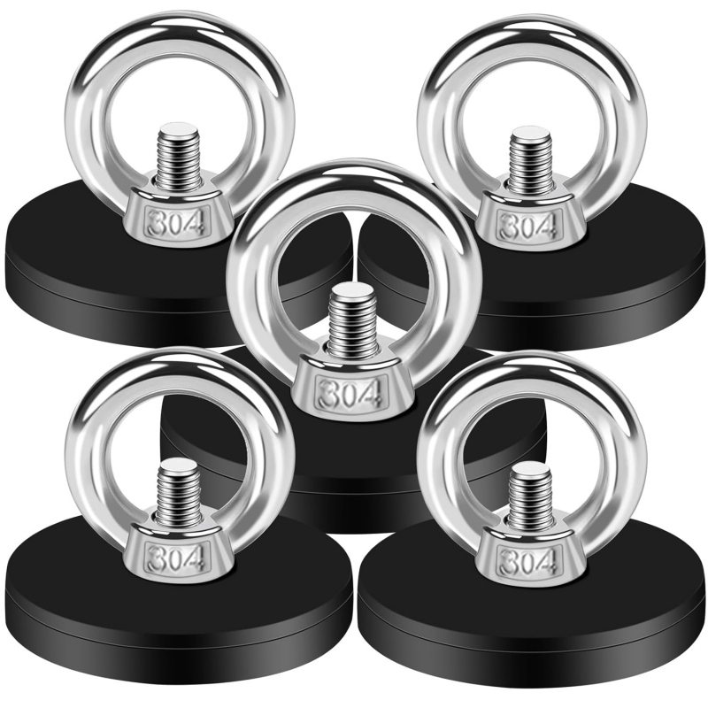 Rubber Coated Fishing Magnet With Lifting Ring