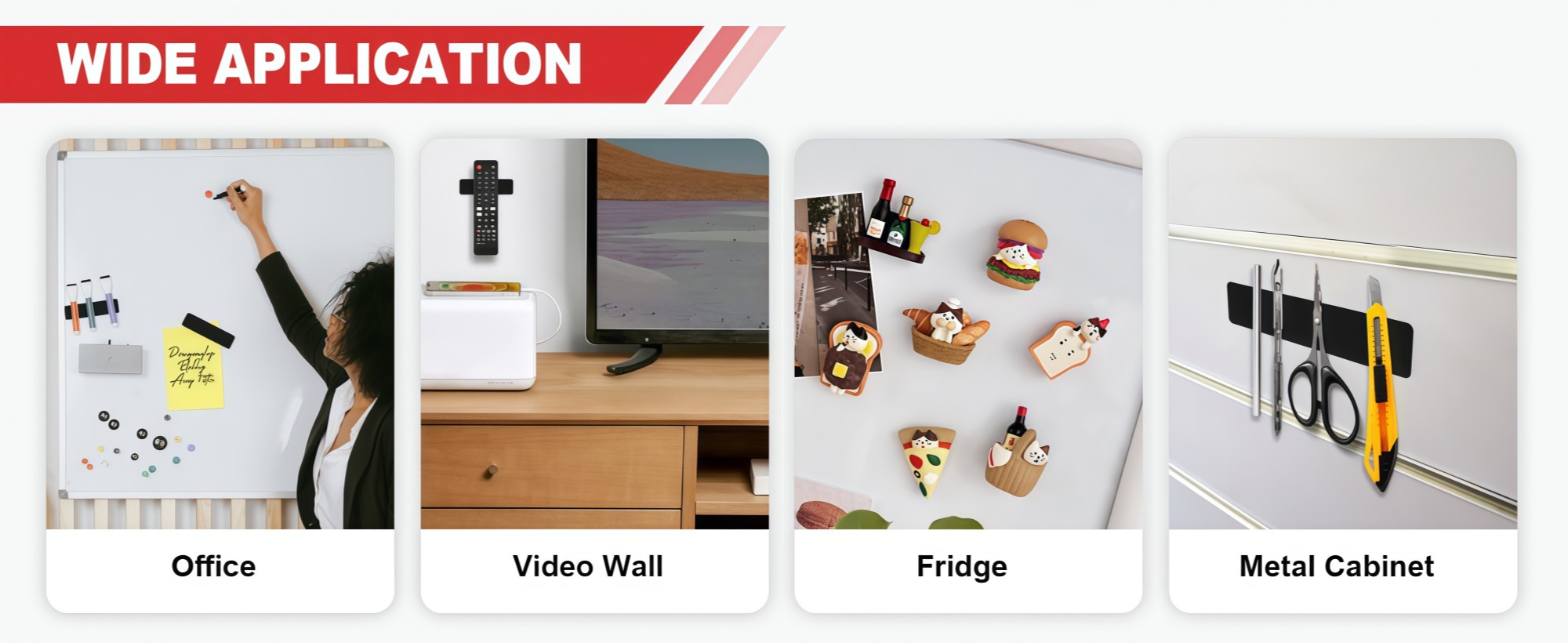 Adhesive cuttable magnetic sheets