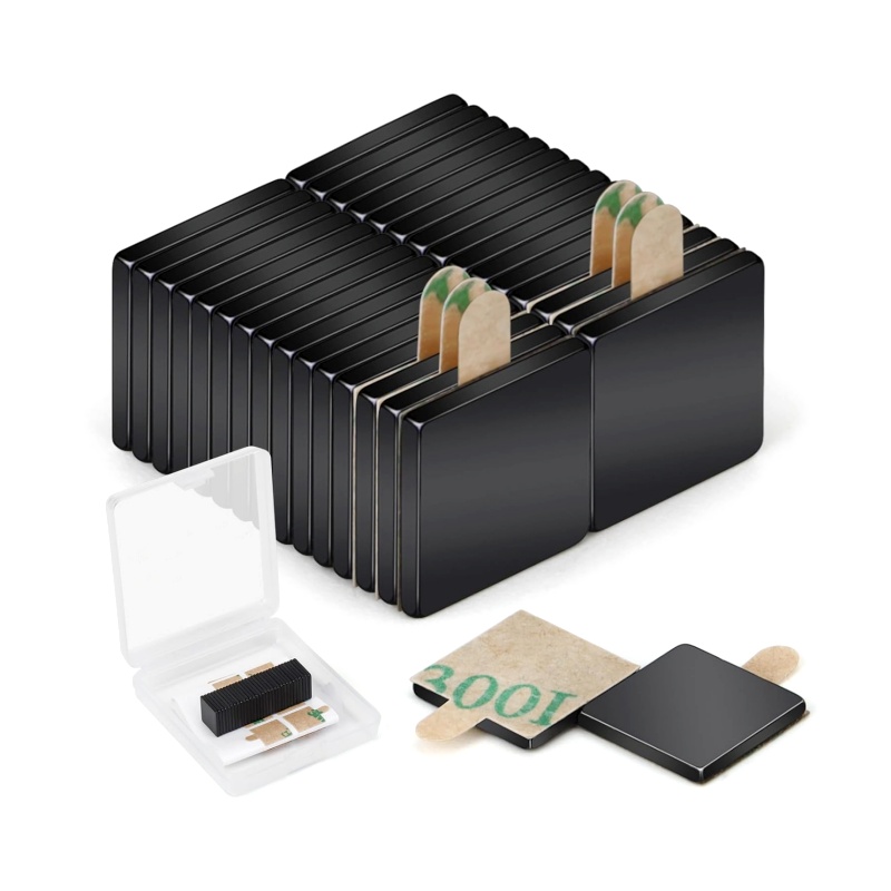 Self Adhesive Black Epoxy Coating Square Neodymium Magnets Self Adhesive Black Epoxy Coating Square Neodymium Magnets