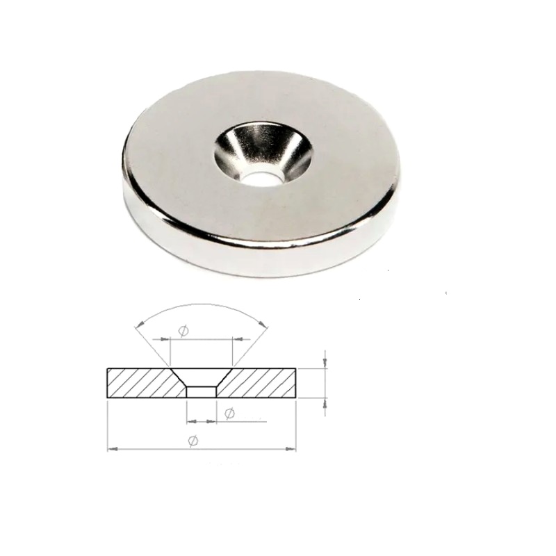 Custom Sizes Round Shape Neodymium Countersunk Magnets Custom Sizes Round Shape Neodymium Countersunk Magnets