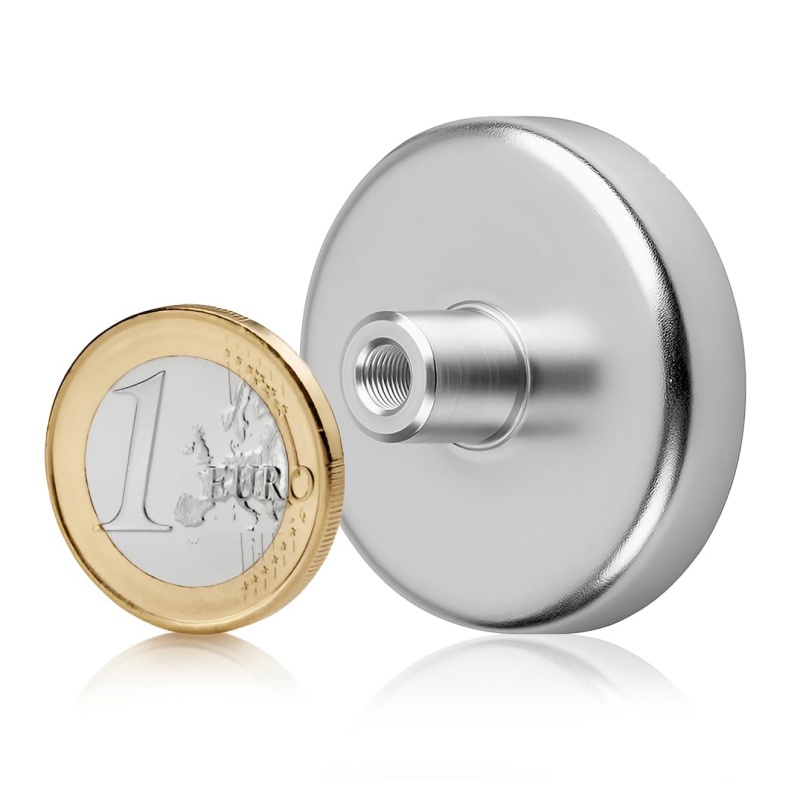 Nickel Coating Neodymium Pot Magnet With Screwed Bush