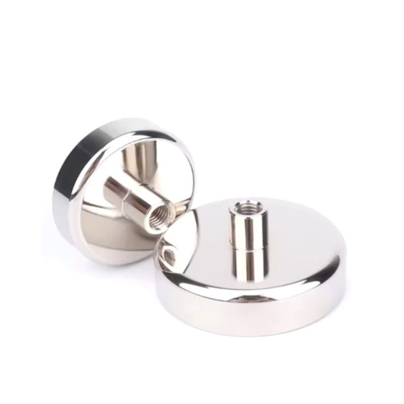 Nickel Coating Neodymium Pot Magnet With Screwed Bush Nickel Coating Neodymium Pot Magnet With Screwed Bush