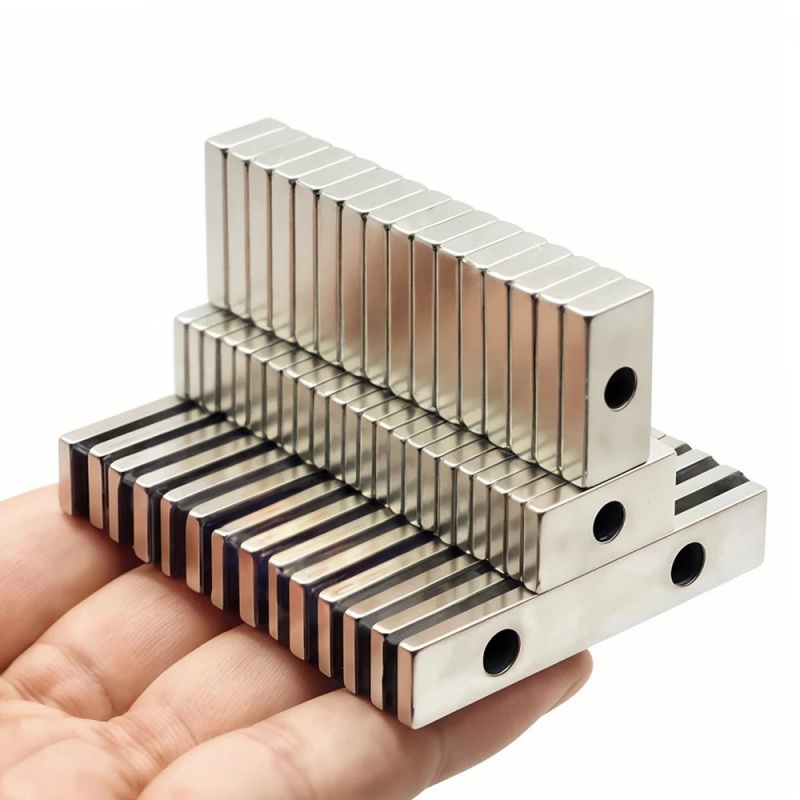Custom Rectangular Neodymium Countersunk Magnets With Nickel Coated Custom Rectangular Neodymium Countersunk Magnets With Nickel Coated